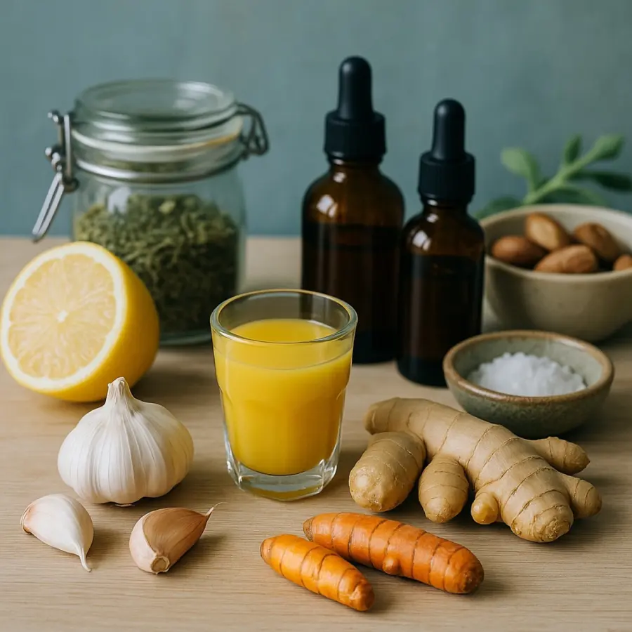 Shot da Linha de Frente — alho, cúrcuma, gengibre e limão